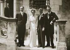 The wedding party at the marriage of the Duchess and Duke of Windsor, France, 3 June 1937