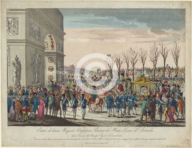 The wedding procession of Napoleon and Marie-Louise  along the Champs Elysées on 2nd April 1810, 181 Artist: Anonymous  