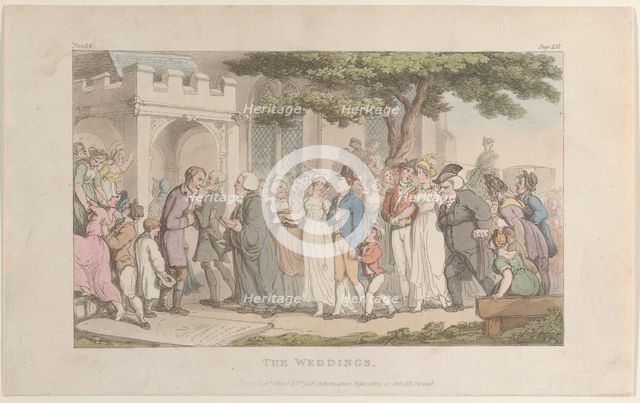 The Weddings, from "The Vicar of Wakefield", May 1, 1817., May 1, 1817. Creator: Thomas Rowlandson.