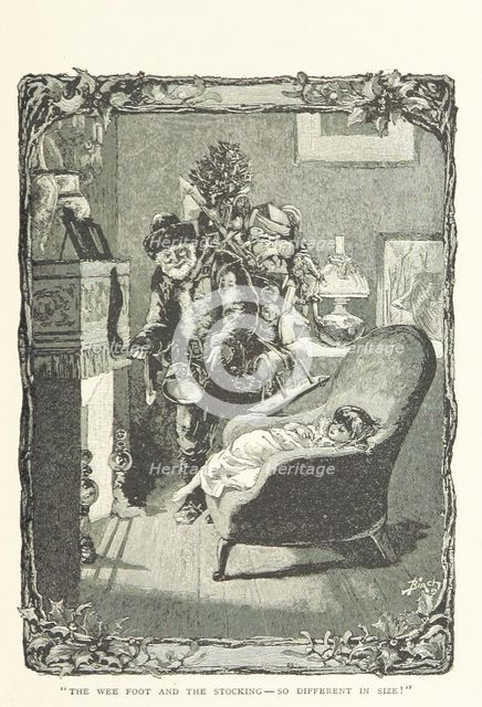 "The wee foot and the stocking - so different in size!", 1894.  Creator: Birch.