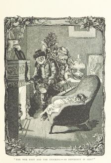 "The wee foot and the stocking - so different in size!", 1894. Creator: Birch