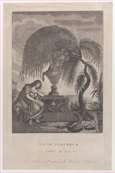 The Weeping Willow with hidden silhouettes of the Royal family, 1795., 1795. Creator: Anon