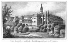 The Weimar City Castle. From: Thüringen und der Harz.. by Friedrich von Sydow, 1839