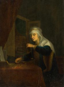 The Weighing of Gold, 1670-1690. Creator: Unknown