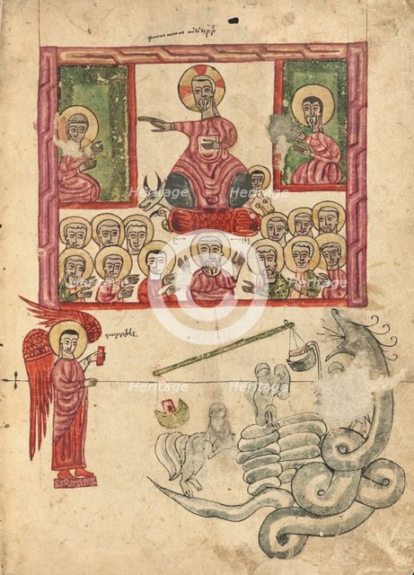 The Weighing of Souls; Gospel Book, 1583. Creator: Ghoukas.