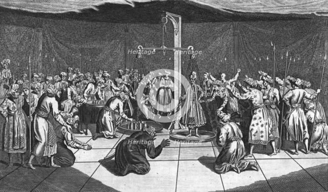 'The Weighing of the Great Mogul', c1782. Artist: Unknown.