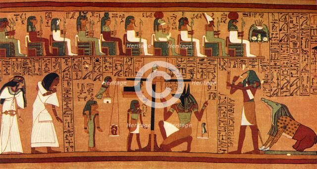 'The Weighing of the Heart', c13th century BC, (1915). Creator: Unknown.