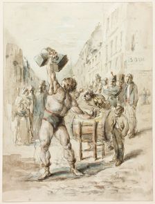 The Weight Lifter, c. 1850. Creator: Honore Daumier
