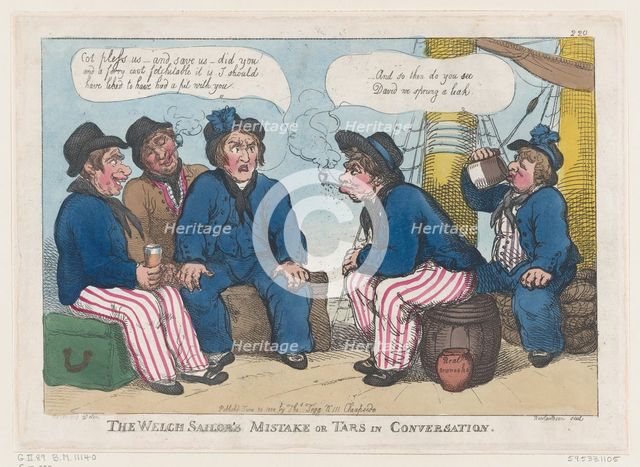 The Welch Sailor's Mistake, or Tars in Conversation, June 30, 1808., June 30, 1808. Creator: Thomas Rowlandson.