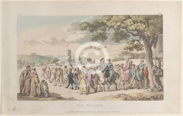 The Welcome, from "The Vicar of Wakefield", May 1, 1817., May 1, 1817. Creator: Thomas Rowlandson.