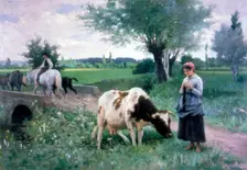 The Well Guarded Cow 1890. Artist: Edouard Bernard Debat-Ponsan