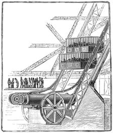 The well of the Roux Combaluzier elevator, Eiffel Tower, Paris, 1889