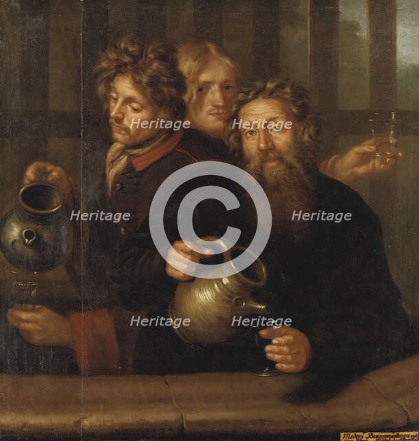 The well master at the Medevi well and his two sons, 1686. Creator: David Klocker Ehrenstrahl.