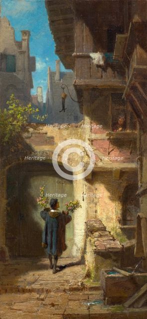 The Well-Wisher, ca 1860. Creator: Spitzweg, Carl (1808-1885).
