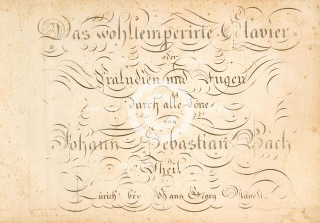 The Well-Tempered Clavier or Preludes and Fugues through all the tones by Johann Sebastian Bach,1801 Creator: Anonymous.