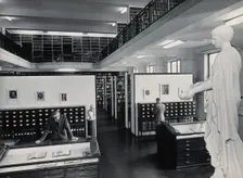 The Wellcome Building, Euston Road, London: the Hall of Statuary as adapted for the Library, c1960. Creator: Unknown