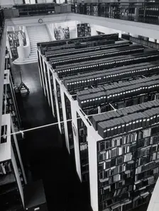 The Wellcome Building, Euston Road, London: the Hall of Statuary as adapted for the Library, c1960 Creator: Unknown