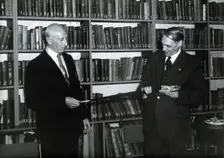 The Wellcome Historical Medical Museum, 28 Portman Square, London: the Director presenting... 1959. Creator: Unknown