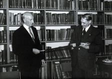 The Wellcome Historical Medical Museum, 28 Portman Square, London: the Director presenting... 1959. Creator: Unknown