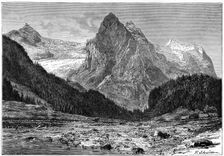 The Wellhorn and the Rosenlaui Glacier, Switzerland, 19th century.Artist: C Laplante
