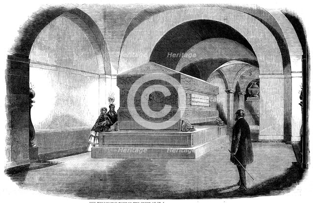 The Wellington Tomb in the Crypt of St. Paul's Cathedral, 1858. Creator: Unknown.