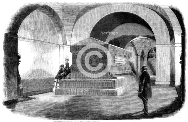 The Wellington Tomb in the Crypt of St. Paul's Cathedral, 1858. Creator: Unknown.