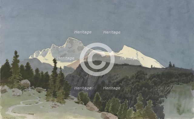The Wengernalp below the Eiger, 1856. Creator: Carl Theodor Reiffenstein.
