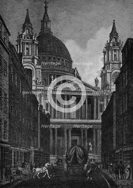 'The West End of St. Paul's Cathedral' from Ludgate Street (Ludgate Hill), 1907. Artist: Unknown.