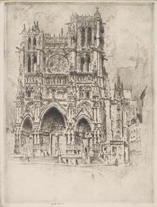 The West Front, Amiens, 1907. Creator: Joseph Pennell