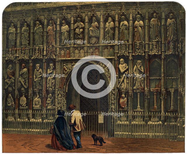 The west front, Exeter Cathedral, 19th century. Artist: Unknown