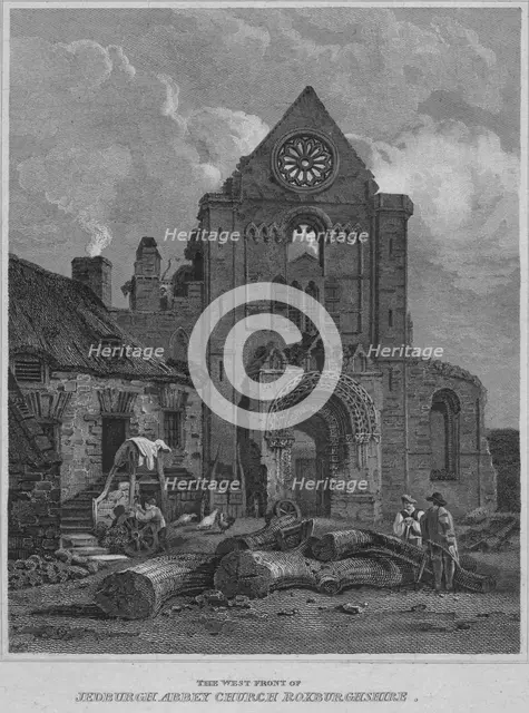 'The West Front of Jedburgh Abbey Church Roxburghshire', 1814. Artist: John Greig.
