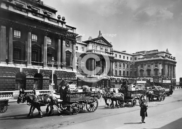 The west front of Somerset House, Lancaster Place, London. Creator: Unknown.