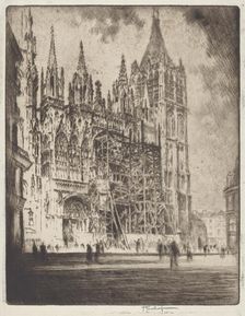 The West Front, Rouen Cathedral, 1907. Creator: Joseph Pennell