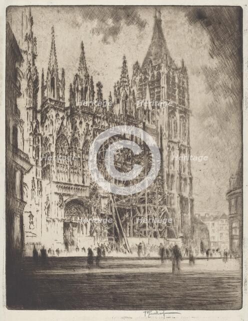 The West Front, Rouen Cathedral, 1907. Creator: Joseph Pennell.