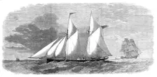 The West Hartley No. 1, a new flat-bottomed schooner for the coal trade of New South Wales, 1864. Creator: Unknown