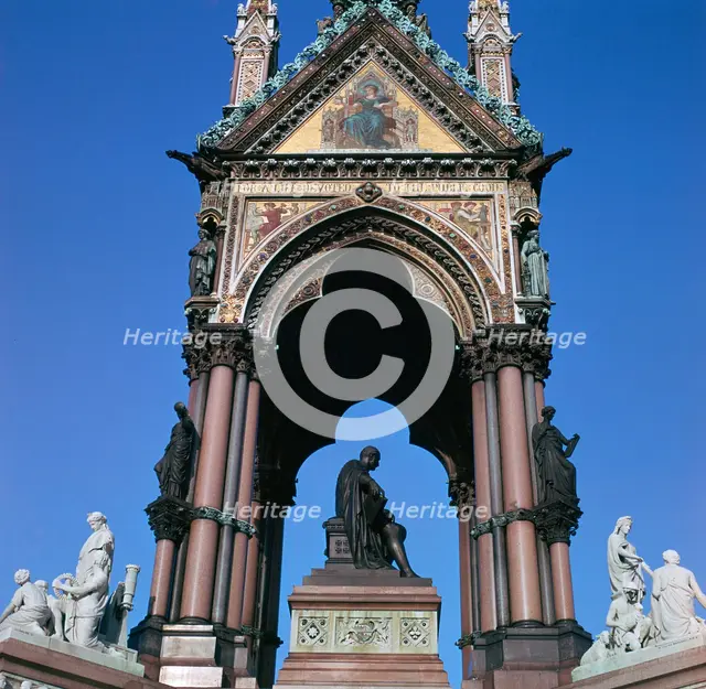 The west side of the Albert Memorial, 19th century. Artist: Unknown