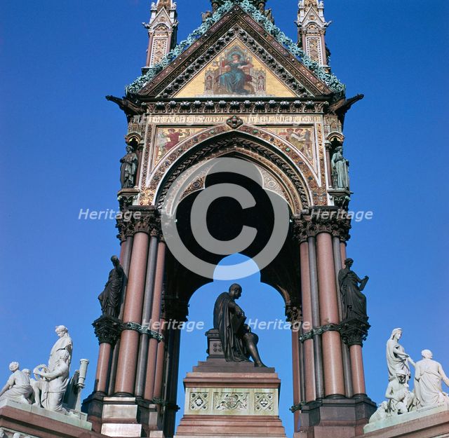 The west side of the Albert Memorial, 19th century. Artist: Unknown