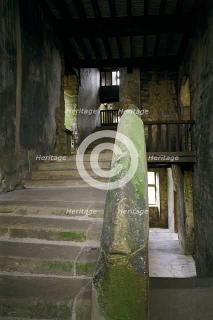 The west staircase, Hardwick Old Hall, Derbyshire, 1997. Artist: Unknown