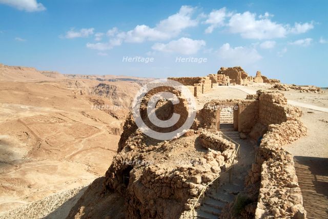 The western gate of Masada, Israel. Creator: Samuel Magal.