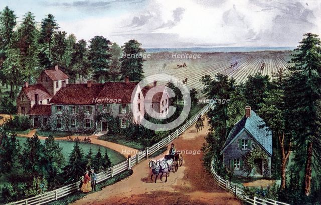 'The Western Farmer's Home', 1871.Artist: Currier and Ives
