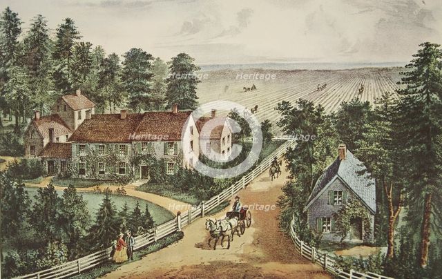 The Western Farmer's Home, pub. 1871, Currier & Ives (Colour Lithograph)