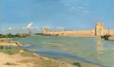 The Western Ramparts at Aigues-Mortes, 1867. Creator: Frédéric Bazille