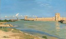 The Western Ramparts at Aigues-Mortes, 1867. Creator: Frédéric Bazille