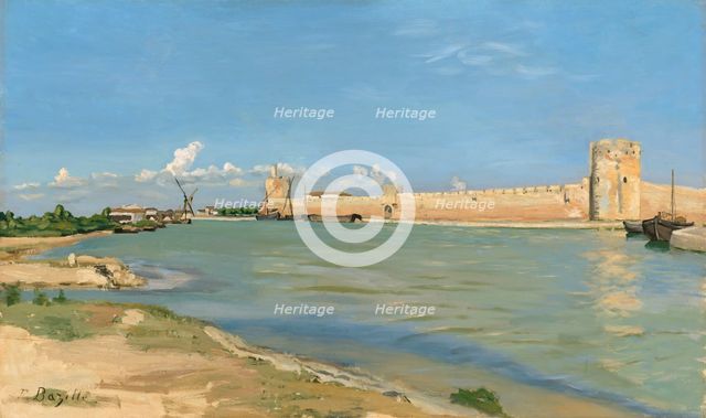 The Western Ramparts at Aigues-Mortes, 1867. Creator: Frédéric Bazille.