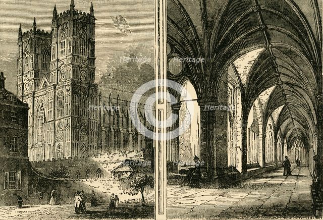 'The Western Towers and Cloisters of Westminster Abbey', (1881). Creator: Unknown.