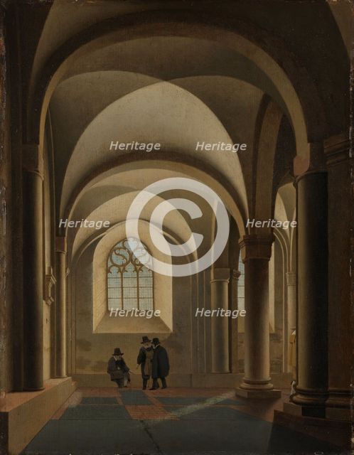 The Westernmost Bays of the South Aisle of the Mariakerk in Utrecht, c.1640-c.1645. Creator: Pieter Jansz Saenredam.