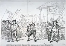 The Westminster Deserter drum'd out of the regiment 1784. Artist: Thomas Rowlandson