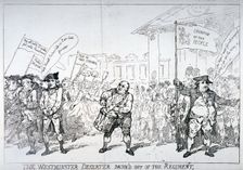 The Westminster Deserter drum'd out of the regiment 1784. Artist: Thomas Rowlandson