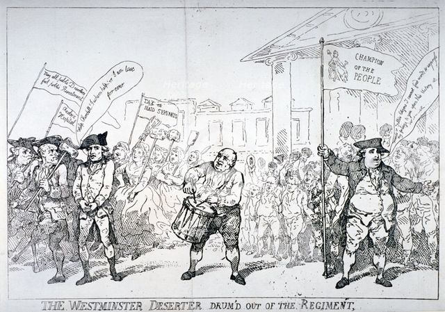 'The Westminster Deserter drum'd out of the regiment', 1784.              Artist: Thomas Rowlandson