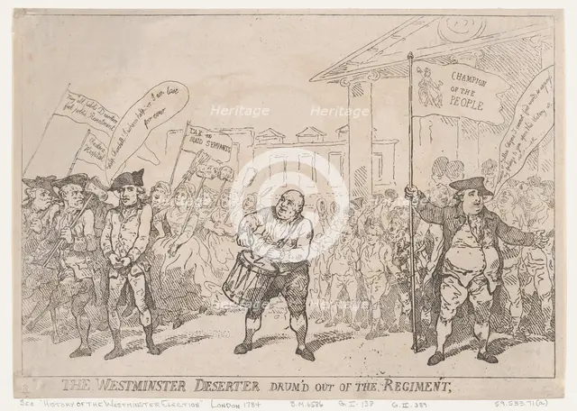The Westminster Deserter Drum'd Out of The Regiment, May 18, 1784., May 18, 1784. Creator: Thomas Rowlandson.